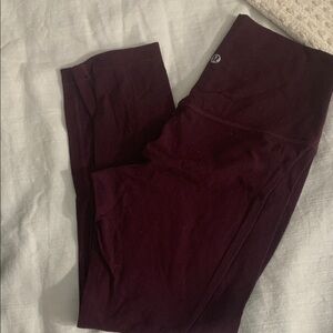 Lululemon Burgundy Cropped Leggings